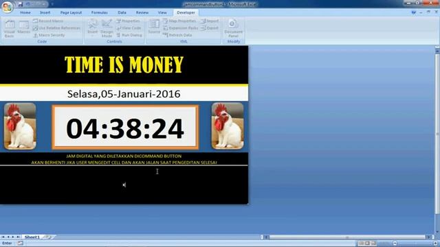 Cara Membuat Jam Digital Di Command Button