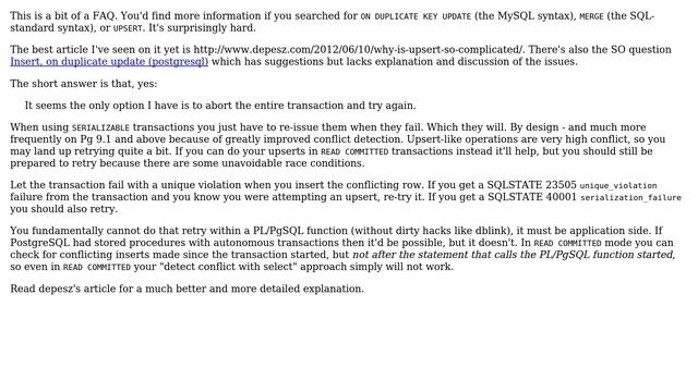 Databases: How do I implement insert-if-not-found for transactions at serializable isolation level? смотреть онлайн