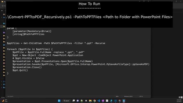 PowerPoint to PDF Batch Converter Using with PowerShell in Seconds [No Additional Software Required смотреть онлайн
