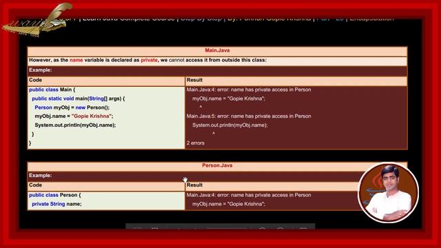 Learn Java Complete Course | Step By Step | Encapsulation | By: Ponnuri Gopie Krishna | Part - 28 смотреть онлайн