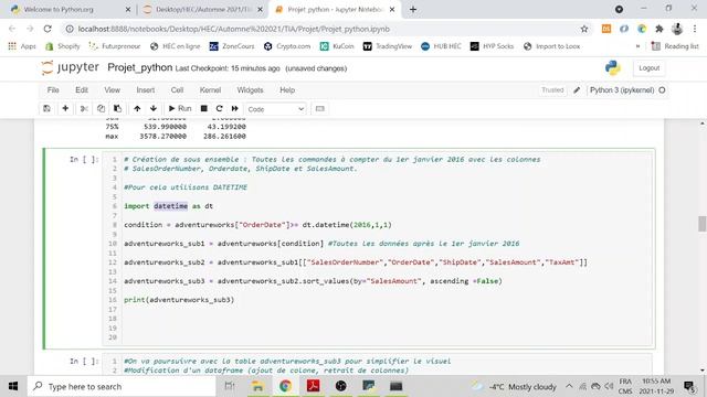 Python : Introduction, librairies d’analyses et de visualisation de données. смотреть онлайн
