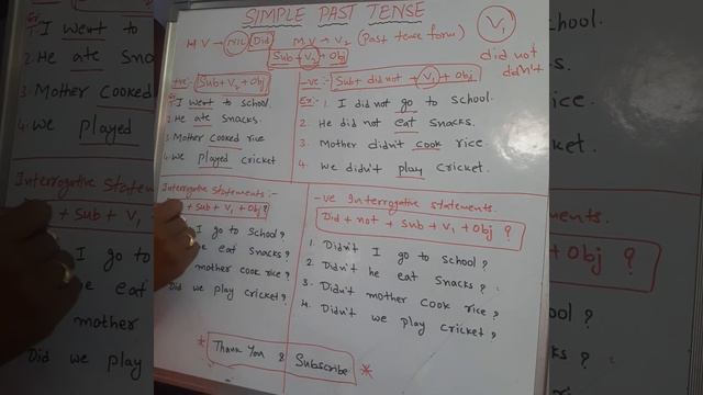 TENSES PART 19 :: SIMPLE PAST TENSE--- Statements with examples смотреть онлайн
