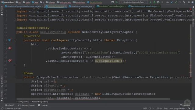 34 Customizing OpaqueTokenIntrospector смотреть онлайн