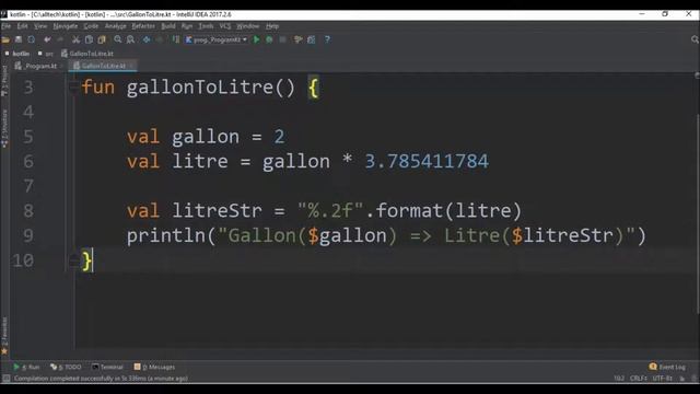 gallons to liters in kotlin смотреть онлайн