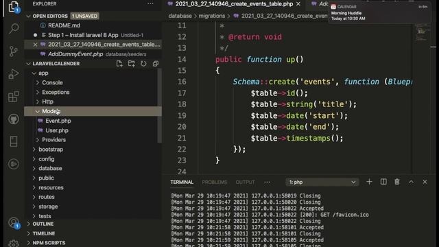 Laravel 8 FullCalendar Tutorial смотреть онлайн