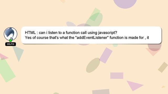 HTML : can i listen to a function call using javascript? смотреть онлайн
