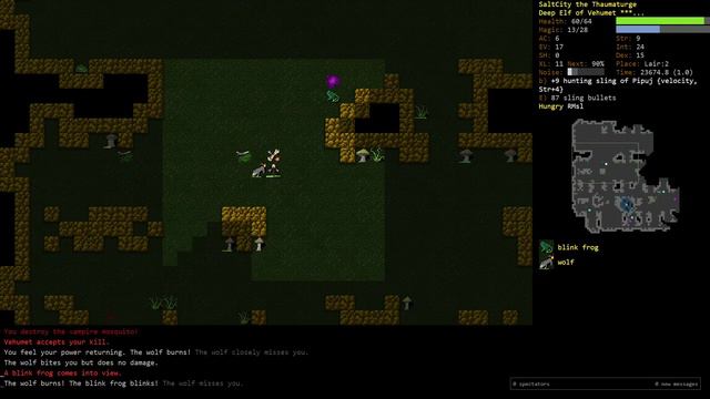 Dungeon Crawl Stone Soup Mage Tutorial - Deep Elf Fire Elementalist Part 5 смотреть онлайн