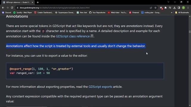 What are annotations in Godot? (The words starting with the @ symbol) смотреть онлайн