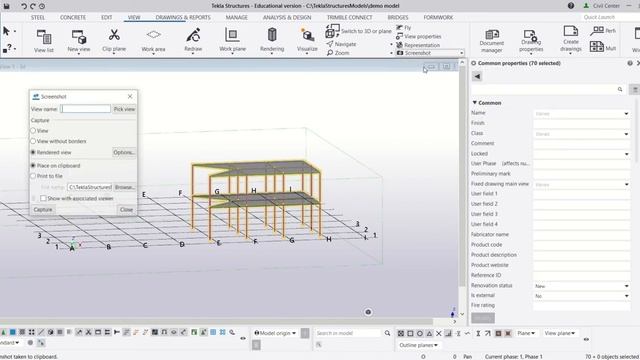 How to take screenshot in tekla structures|| Tekla Structures Tutorial смотреть онлайн