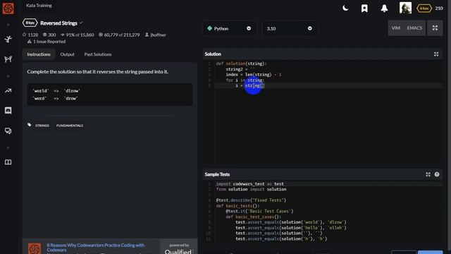 Reversed Strings Codewar Python смотреть онлайн