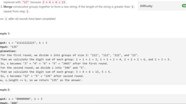 Calculate Digit Sum of a String || C++ || Easy Explanation смотреть онлайн