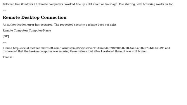 Remote Desktop Connection won't connect - Security Package does not exist смотреть онлайн