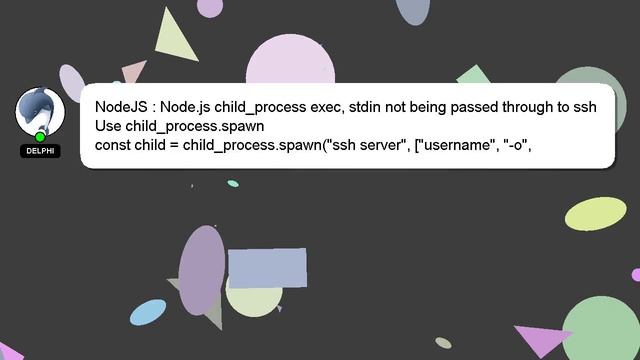 NodeJS : Node.js child_process exec, stdin not being passed through to ssh смотреть онлайн