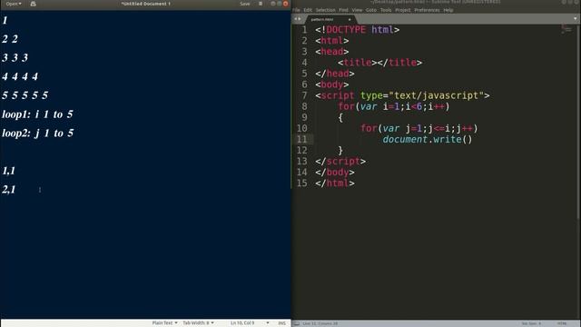 How to print a Triangle pattern using JavaScript for complete beginners | video - 2.2 | tricksToCod смотреть онлайн