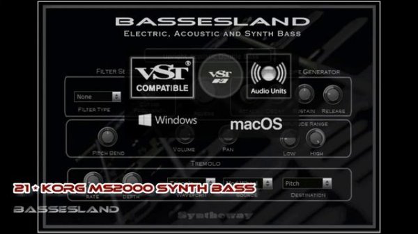 Bassesland Virtual Bass VST VST3 AU EXS24 KONTAKT. Electric/Acoustic/Synth Basses Win Mac M1/M2