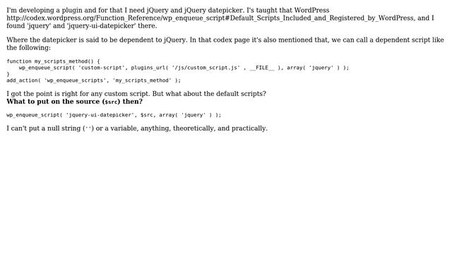 Wordpress: How to enqueue default scripts with dependency? смотреть онлайн