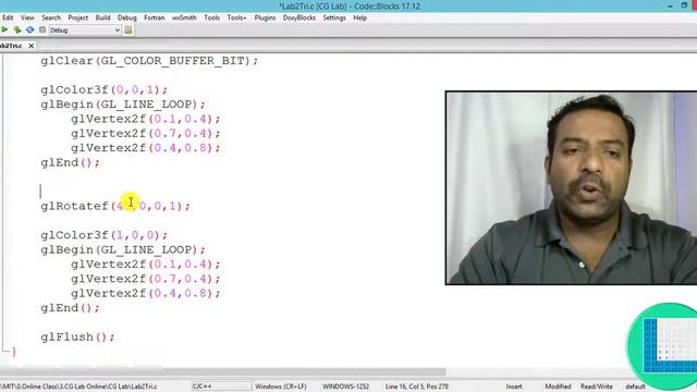 Draw Triangle & Rotate It at Pivot Point | CG Lab Program – 2 | OpenGL Programming смотреть онлайн