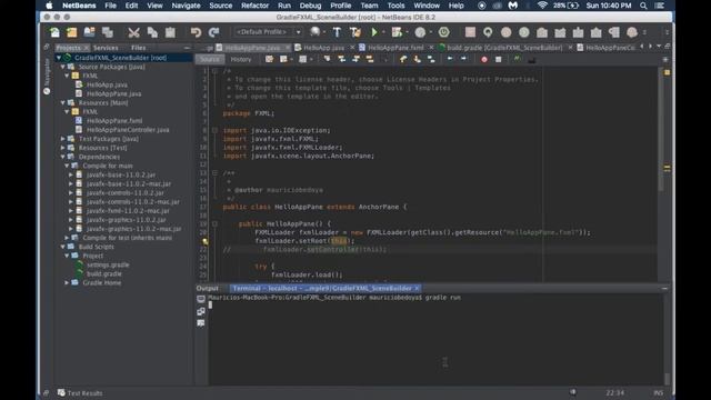 GUI Application with Gradle + SceneBuilder in Netbeans смотреть онлайн