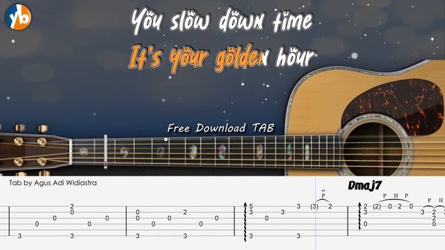 (Fingerstyle TAB) - JVKE - GOLDEN HOUR || Tutorial + Lyric + Free Tab смотреть онлайн