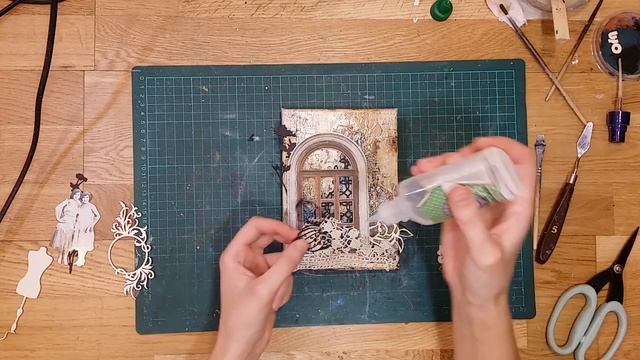 "Old Town Story" Canvas video tutorial. Холст "Истории старого города" процесс создания смотреть онлайн