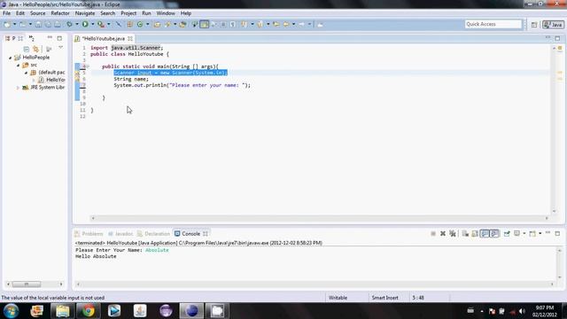 Java Tutorial - 6 - Getting user input(old Version) смотреть онлайн