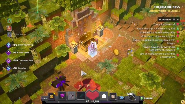 [Minecraft Dungeons]50% of mobs have electrified enchantment？6 banners please! смотреть онлайн