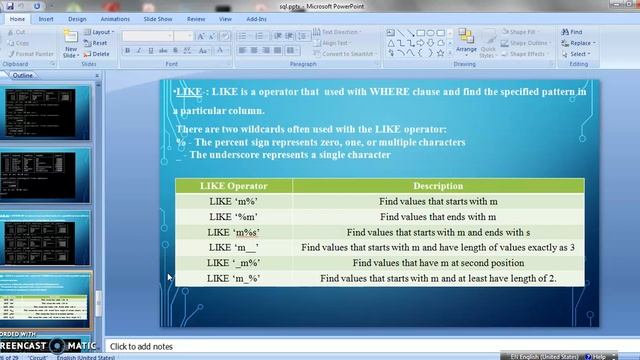 DBMS- SQL(ORDER BY & LIKE Operator) смотреть онлайн