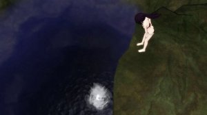 С обрыва в воду