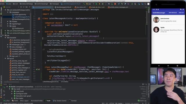 Kotlin Messenger 10: Load User Info RecyclerView Item Click Listener смотреть онлайн