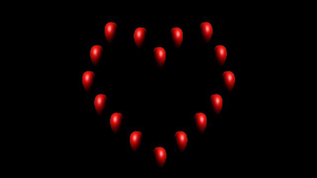 Футаж Сердца красные вращаются смотреть онлайн