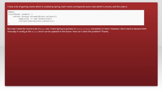 Spring java config - create list of beans also created in runtime смотреть онлайн