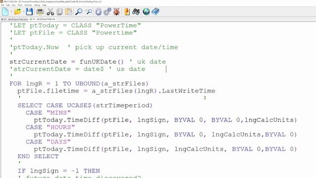 PowerBasic Snippets - Tutorial on auto deletion of Archive or Log files - part 2 смотреть онлайн