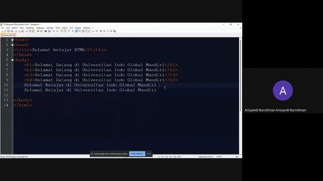 Pemrograman web : Pengenalan HTML смотреть онлайн