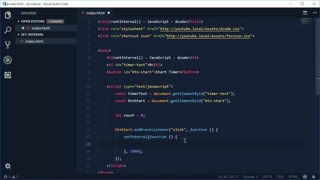 Using the setInterval() function in JavaScript смотреть онлайн