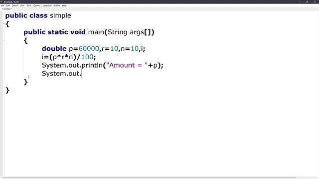 Java program to calculate Simple Interest смотреть онлайн