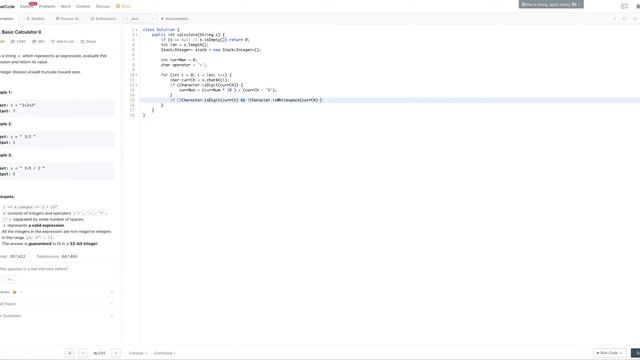 Basic Calculator II (Leetcode 227) | Java смотреть онлайн