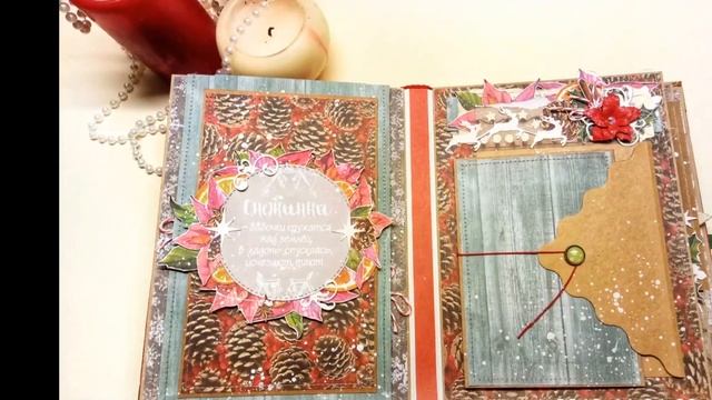 Новогодний мини-альбом для фото / Скрапбукинг смотреть онлайн