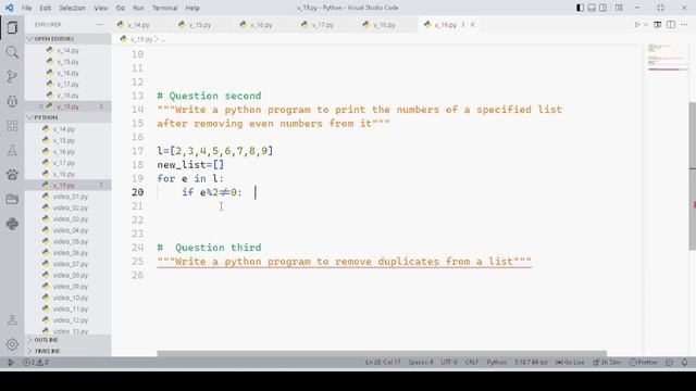 Solution of List Question in python | The Absolute Beginner | Python Series #19 смотреть онлайн