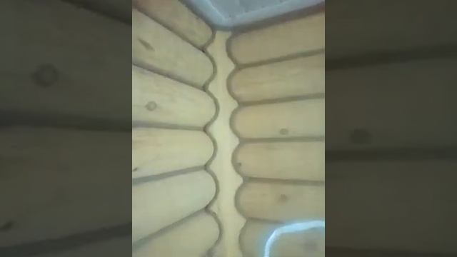 Отделка сруба канатом