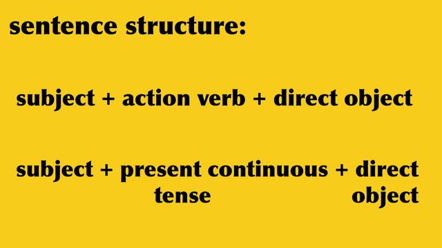 Present Continuous Tense | Subject + Action Verb + Direct Object | Sentence Pattern смотреть онлайн