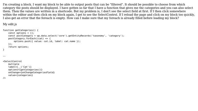 Wordpress: Gutenberg block get categories in SelectControl смотреть онлайн