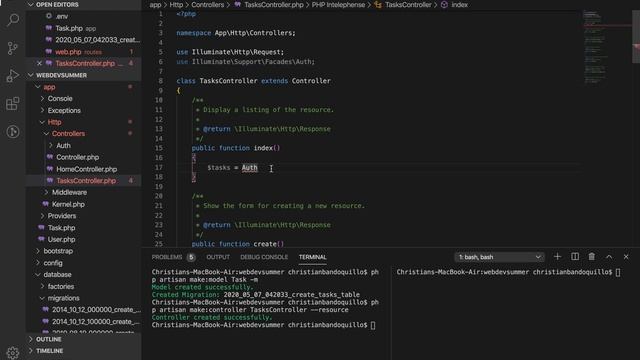 Laravel VueJS ToDo List App Part 1 (setting up Laravel migrations, model, controllers, and routes) смотреть онлайн