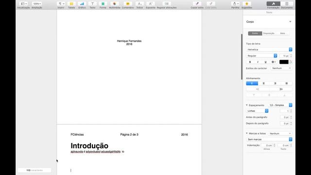 Usar Secções No Pages Para OS X (Mac)
