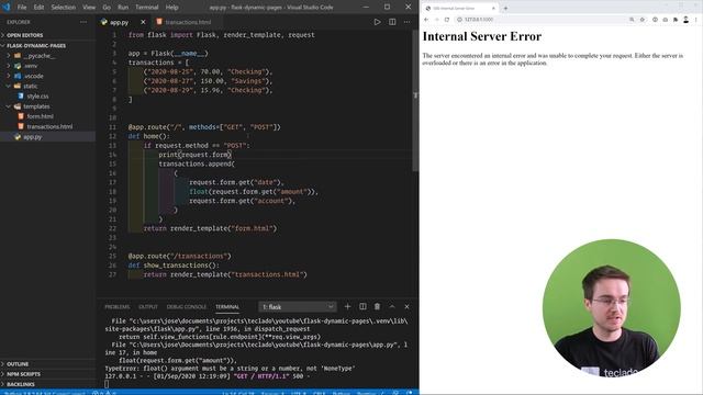 Dynamic Web Pages - Flask Tutorial for Beginners [4 of 5] смотреть онлайн