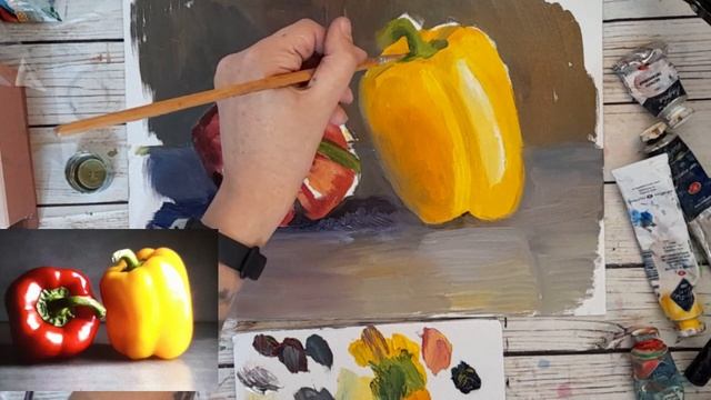 Курс по живописи маслом #4 | Свет и тон | Предметная живопись | Рисую перцы масляными красками. смотреть онлайн