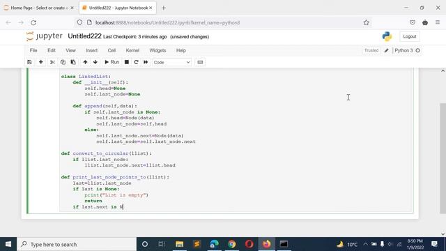 Python Program to Convert a given Singly Linked List to a Circular List смотреть онлайн