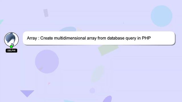 Array : Create multidimensional array from database query in PHP смотреть онлайн