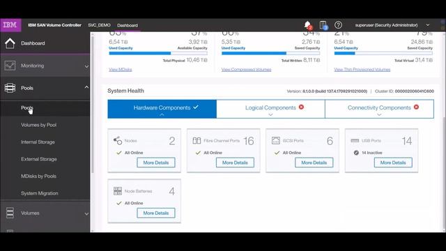 IBM SVC 8.1.0.0 New GUI Demo смотреть онлайн