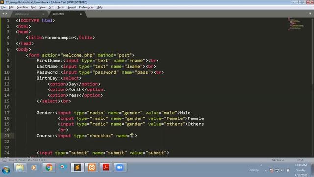 PHP forms || input fields || checkbox || radio button etc смотреть онлайн