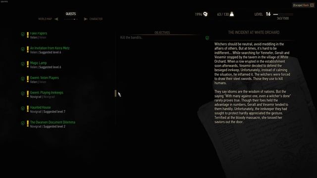 The Witcher 3 — quests slider glitch смотреть онлайн